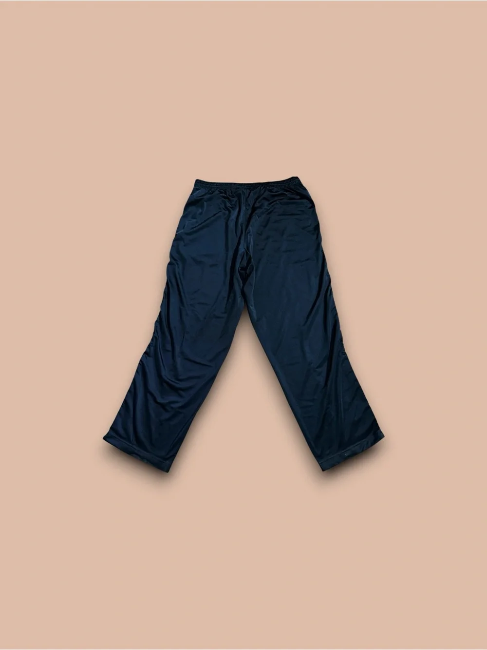 Vintage Y2K Nike Baggy Striped Open Leg Track Pants Navy Men’s Large